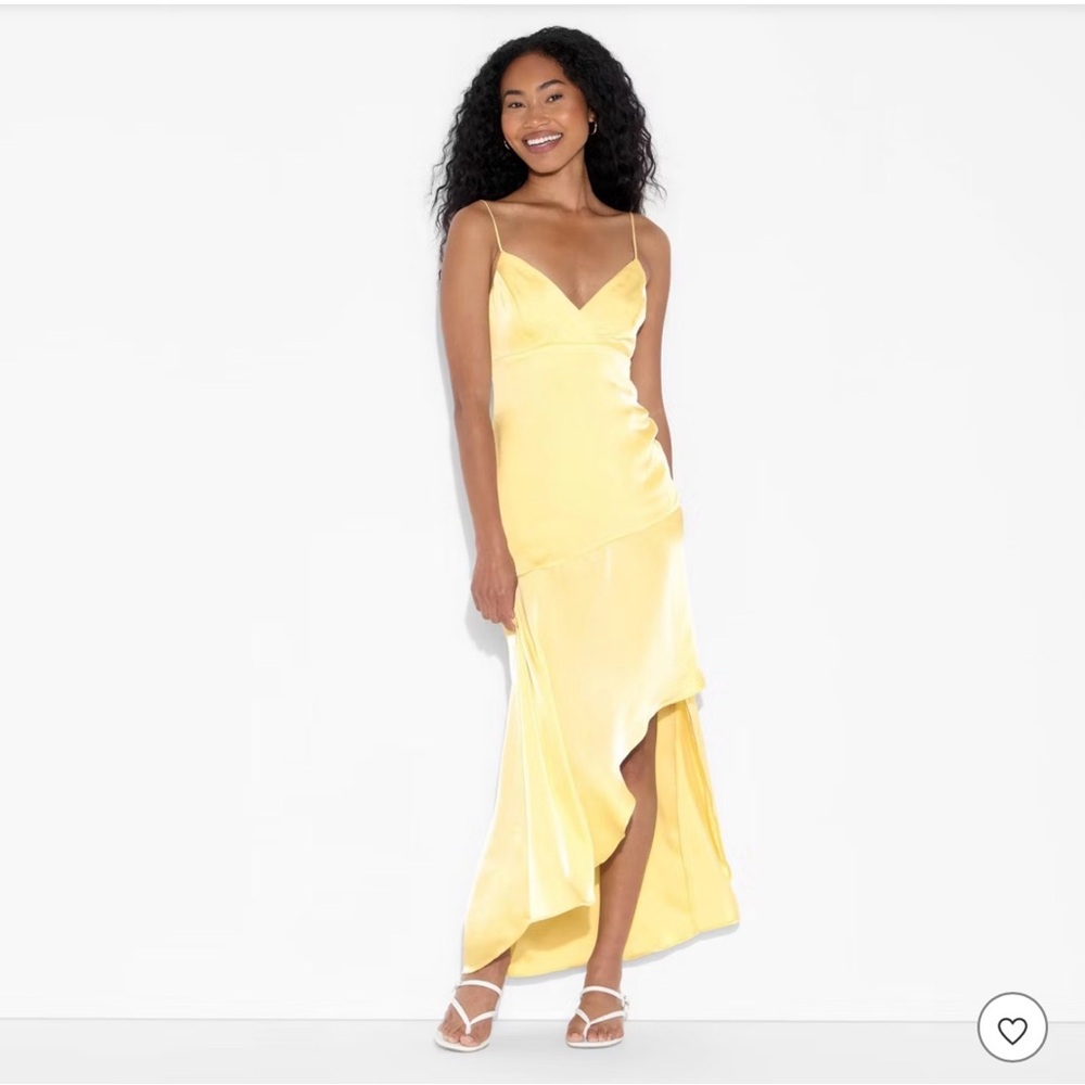Women's Sleeveless Satin Asymmetrical Maxi A-Line Dress - Wild Fable™